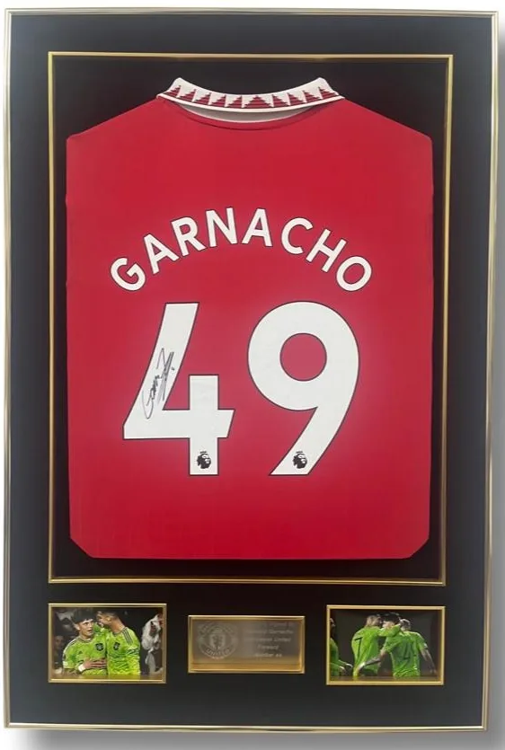 Alejandro Garnacho — signed Manchester United shirt — authentic signed memorabilia, framed