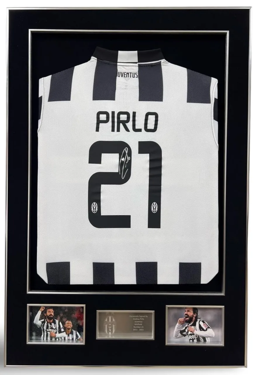 Andrea Pirlo — signed Juventus shirt — authentic signed memorabilia, framed