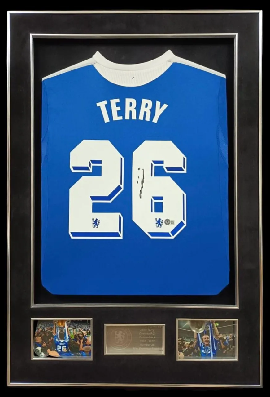 John Terry — signed Chelsea shirt — authentic signed memorabilia, framed