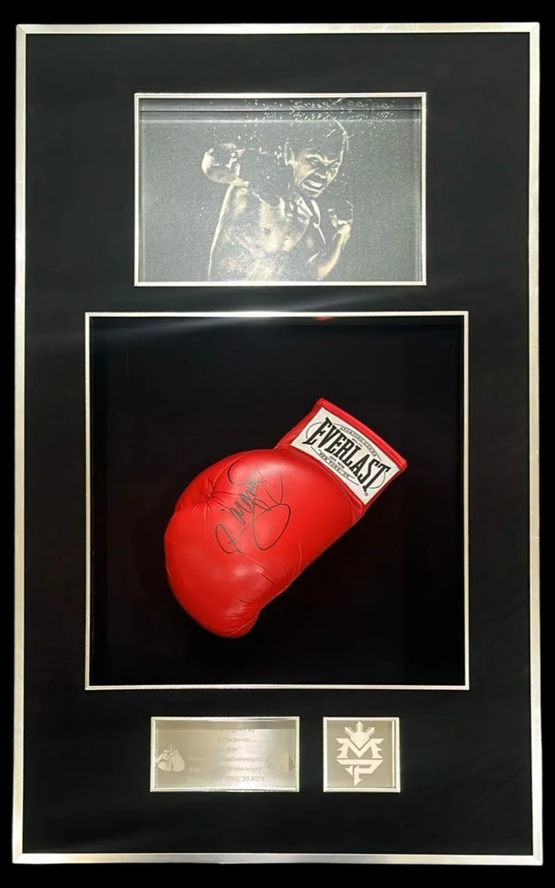 Manny Pacquiao — signed Everlast glove — authentic signed memorabilia, framed