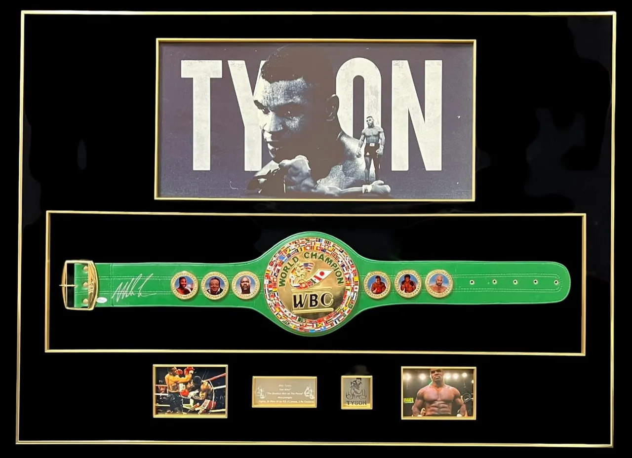 Mike Tyson — signed WBC World Champion belt — authentic signed memorabilia, framed