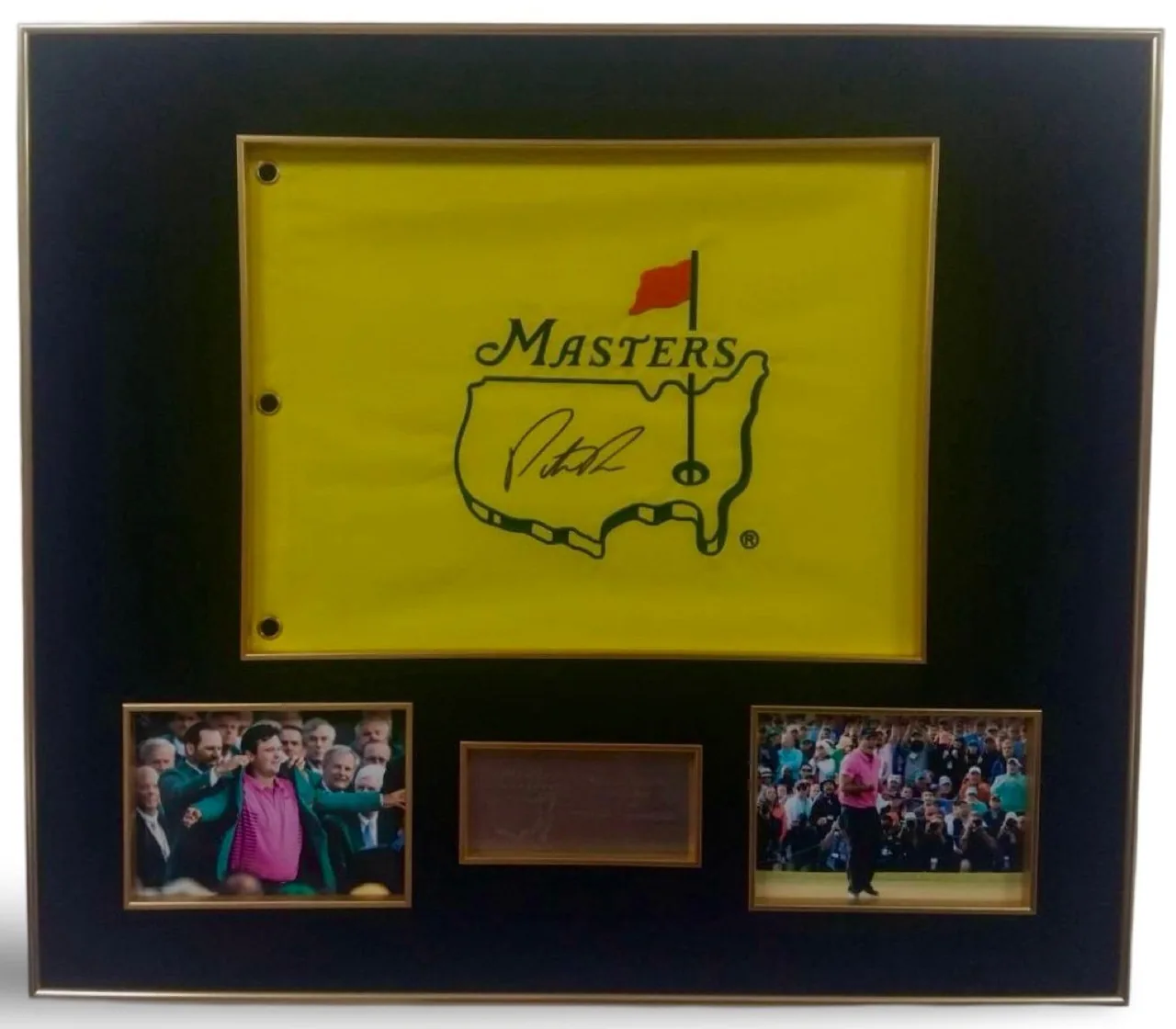 Patrick Reed — signed Masters flag — authentic signed memorabilia, framed