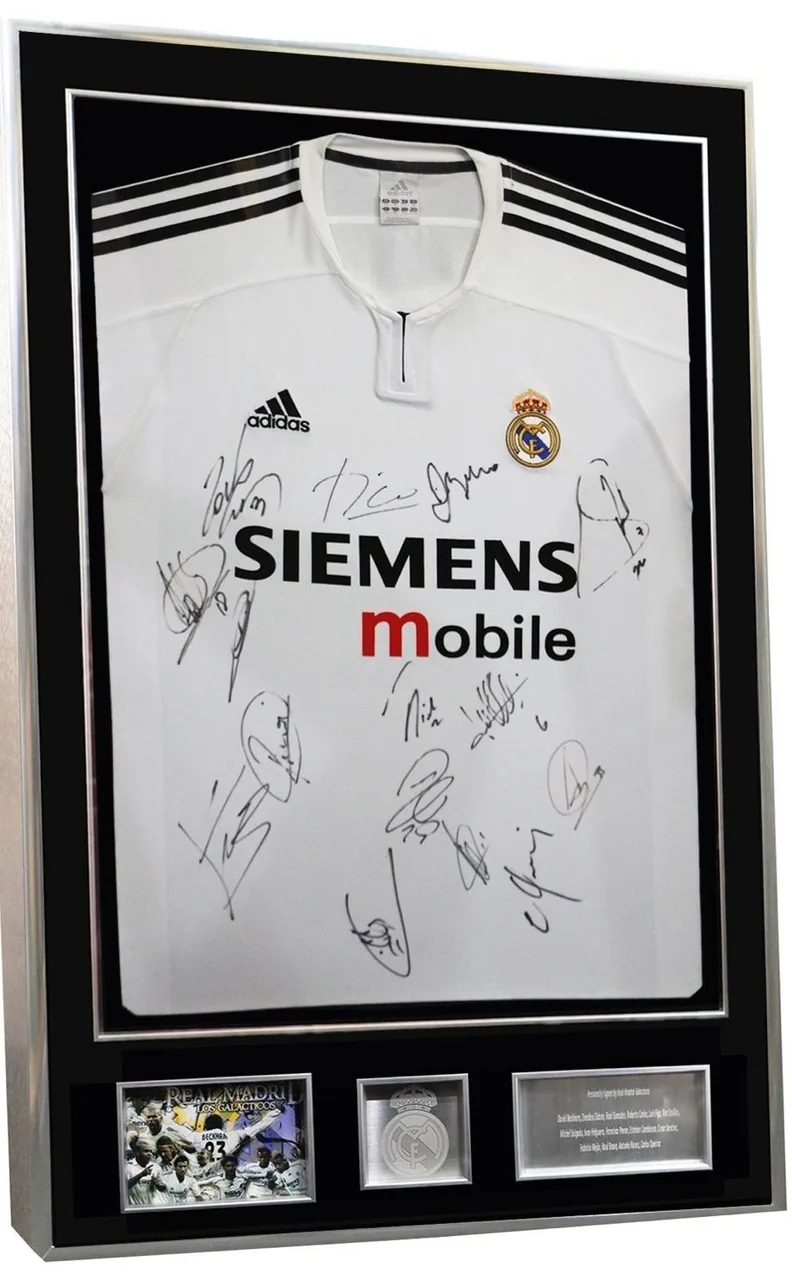 Real Madrid — squad-signed shirt — authentic signed memorabilia, framed