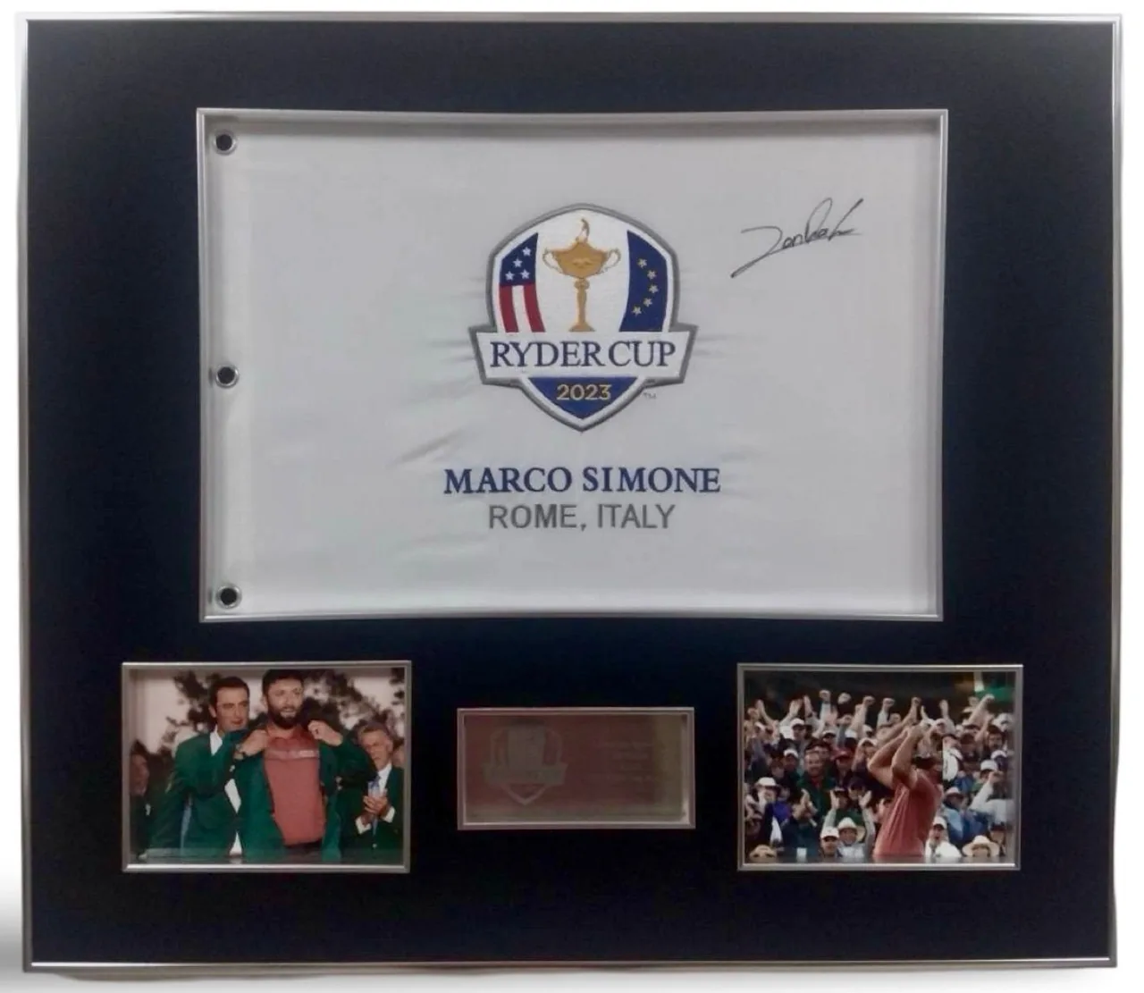 Ryder Cup 2023 Marco Simone — signed flag — authentic signed memorabilia, framed