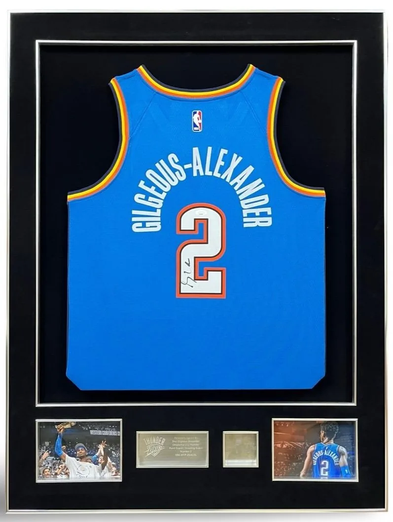 Shai Gilgeous-Alexander — signed Oklahoma City Thunder jersey — authentic signed memorabilia, framed