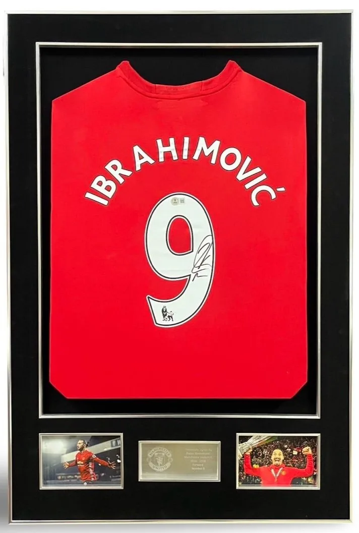 Zlatan Ibrahimović — signed Manchester United shirt — authentic signed memorabilia, framed